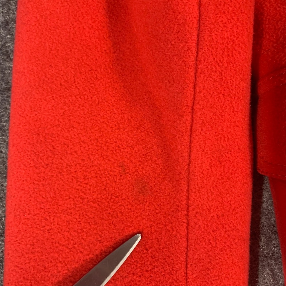 Lands End Pea Coat Womens 4 Red Wool Cashmere Military Jacket Double Breasted - Picture 10 of 14